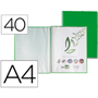 LIDERPAPEL CARPETA FUNDAS A4 ESPIRAL 40F VERDE 53819